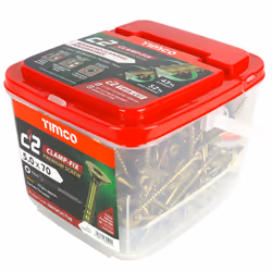 Timco C2 Clamp-Fix Multi-Purpose Premium Countersunk Gold Woodscrews 5.0 x 70mm (375 Tub)