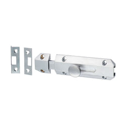 Timco Architectural Flat Section Bolt Satin Chrome - 100 x 35mm (1 Pack Bag)
