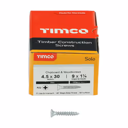 TIMCO Solo Countersunk Silver Woodscrews - 4.5 x 30