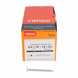 TIMCO Solo Countersunk Silver Woodscrews - 6.0 x 70