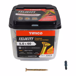 TIMCO Velocity Premium Multi-Use Countersunk Gold Woodscrews - 5.0 x 60