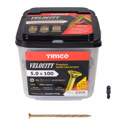 TIMCO Velocity Premium Multi-Use Countersunk Gold Woodscrews - 5.0 x 100