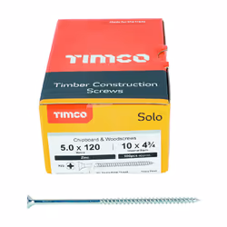TIMCO Solo Countersunk Silver Woodscrews - 5.0 x 120