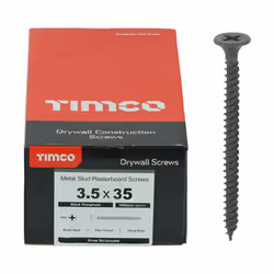 Timco Plasterboard Screws Fine Thread (Black) - 3.5 x 35mm (1000 Pack Box)