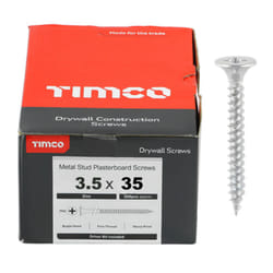 Timco Plasterboard Screws Fine Thread (Silver) - 3.5 x 35mm (1000 Pack Box)