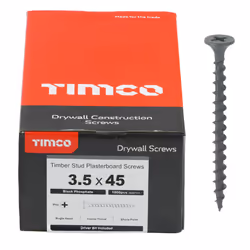 Timco Plasterboard Screws Coarse Thread (Black) - 3.5 x 45mm (1000 Pack Box)