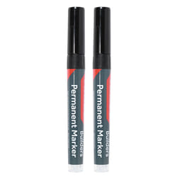 Timco Builders Permanent Markers Twin Pack Chisel Tip Black (2 Blister Pack)