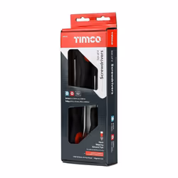 TIMCO Screwdriver Set - Assorted Sizes - 4 Screwdrivers - Ergonomic Handles for an Extra Soft Grip - Magnetic Tips to Assist...