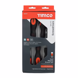 TIMCO Screwdriver Set - Assorted Sizes - 6 Screwdrivers - Ergonomic Handles for an Extra Soft Grip - Magnetic Tips to Assist. ...