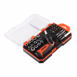 TIMCO Ratcheting Screwdriver Bit Set - Screwdriver with Assorted Driver Bits - 46 Screwdrivers - Precise Ratchet Mechanism - ...