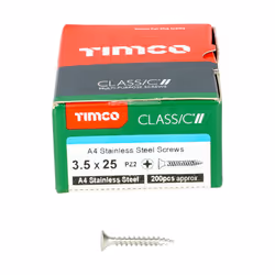 TIMCO Classic Multi-Purpose Countersunk A4 Stainless Steel Woodcrews - 3.5 x 25