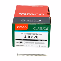 TIMCO Classic Multi-Purpose Countersunk A4 Stainless Steel Woodcrews - 4.0 x 70