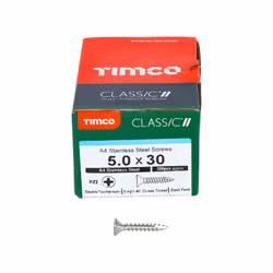 TIMCO Classic Multi-Purpose Countersunk A4 Stainless Steel Woodcrews - 5.0 x 30