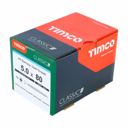 TIMCO Classic Multi-Purpose Countersunk A4 Stainless Steel Woodcrews - 5.0 x 80