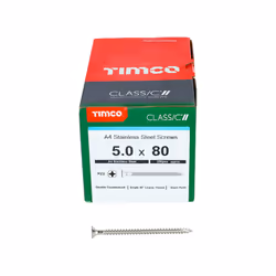 TIMCO Classic Multi-Purpose Countersunk A4 Stainless Steel Woodcrews - 5.0 x 80