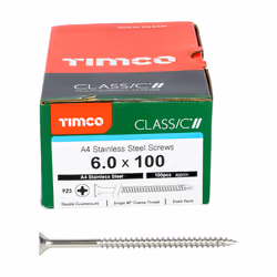 TIMCO Classic Multi-Purpose Countersunk A4 Stainless Steel Woodcrews - 6.0 x 100