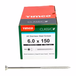 TIMCO Classic Multi-Purpose Countersunk A4 Stainless Steel Woodcrews - 6.0 x 150