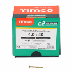 TIMCO â C2 Strong-Fix Multi-Purpose Premium Screws â Double Countersunk â Gold â Dual Angle Thread for Ultimate Performance â...