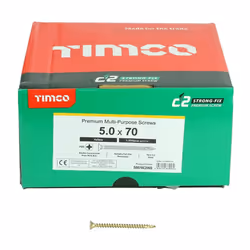 TIMCO â C2 Strong-Fix Multi-Purpose Premium Screws â Double Countersunk â Gold â Dual Angle Thread for Ultimate Performance â...