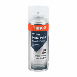 Timco White Metal Paint Smooth Finish 380ml (1 Pack Can)