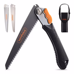 Pruning Saw â Folding Hand Saw with 3 Blades, Safety Lock, Storage Pouch, Textured Handle â Portable, Handheld & Lightwei ...