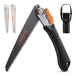 Pruning Saw â Folding Hand Saw with 3 Blades, Safety Lock, Storage Pouch, Textured Handle â Portable, Handheld & Lightweight for Tree Pruning,
