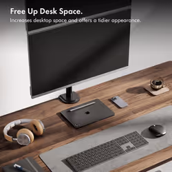 Vertical Double Monitor Stand for 13-32" Screens, Twin Monitor Mount with Clamp, Height Adjustable, Easy Assemble Stand with Full Tilt, Rotation & - Additional view 4