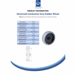 80mm wheel with grey electrically conductive thermoplastic rubber on polypropyle