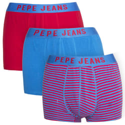 Pepe Jeans Men'S Designer Casual Boxers Trunks Shorts 3 Pack Cotton New 'Irving' - Rugby Red, XL