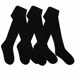 I2I Girls 3 6 Pairs Multibuy Cotton Rich Plain Tights Back To School Sizes 2 Up To 13 Years - Black - 3 Pairs, 5-6 Years