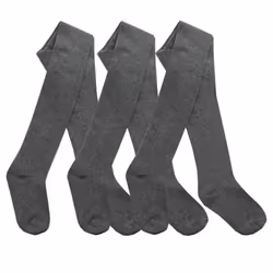 I2I Girls 3 6 Pairs Multibuy Cotton Rich Plain Tights Back To School Sizes 2 Up To 13 Years - Grey - 3 Pairs, 2-3 Years