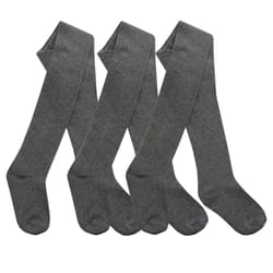 I2I Girls 3 6 Pairs Multibuy Cotton Rich Plain Tights Back To School Sizes 2 Up To 13 Years - Grey - 3 Pairs, 2-3 Years