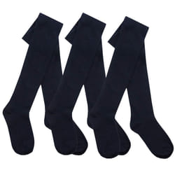 I2I Girls 3 6 Pairs Multibuy Cotton Rich Plain Tights Back To School Sizes 2 Up To 13 Years - Navy - 3 Pairs, 5-6 Years