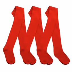 I2I Girls 3 6 Pairs Multibuy Cotton Rich Plain Tights Back To School Sizes 2 Up To 13 Years - Red - 3 Pairs, 2-3 Years
