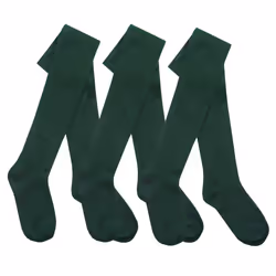 I2I Girls 3 6 Pairs Multibuy Cotton Rich Plain Tights Back To School Sizes 2 Up To 13 Years - Green - 3 Pairs, 2-3 Years