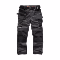 Mens Safety & Workwear Pro Flex Holster Trousers Black - 30R, Graphite
