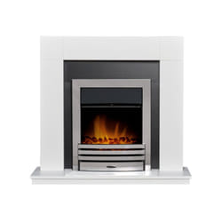 Adam Malmo Pure White & Black +Eclipse Electric Fire in Chrome