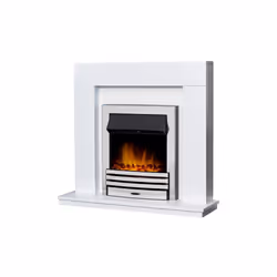 Adam Malmo Pure White & Black +Eclipse Electric Fire in Chrome