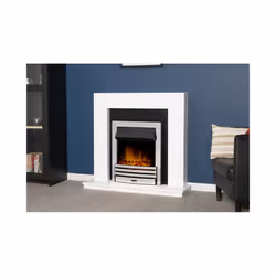 Adam Malmo Pure White & Black +Eclipse Electric Fire in Chrome