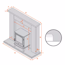 Adam Chester Stove Suite in Oak with Aviemore Electric Stove in Black,