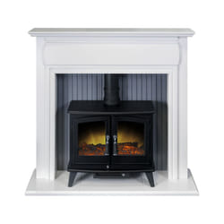 Adam Florence Stove Suite Pure White + Woodhouse Electric Stove Black, 48"