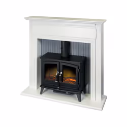 Adam Florence Stove Suite Pure White + Woodhouse Electric Stove Black, 48"