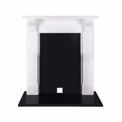 Adam Harrogate Stove Fireplace in Pure White and Black, 39 Inch