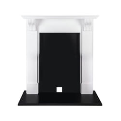 Adam Harrogate Stove Fireplace in Pure White and Black, 39 Inch