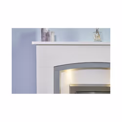 Adam Tuscany Fireplace in Pure White & Grey