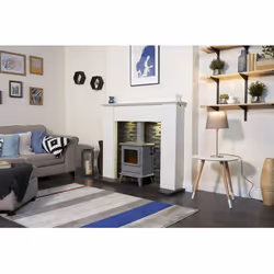 Adam Hudson Electric Stove Grey + Straight Stove Pipe