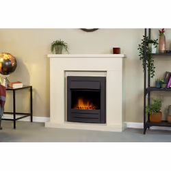 Adam Lomond Fireplace Stone Effect + Colorado Electric Fire Black, 39"