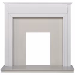 Adam Honley Surround in Pure White & White Marble, 48 Inch