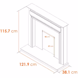 Adam Honley Surround in Pure White & White Marble, 48 Inch
