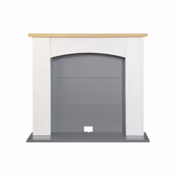 Adam Huxley Electric Stove Fireplace in Pure White & Grey, 39 Inch